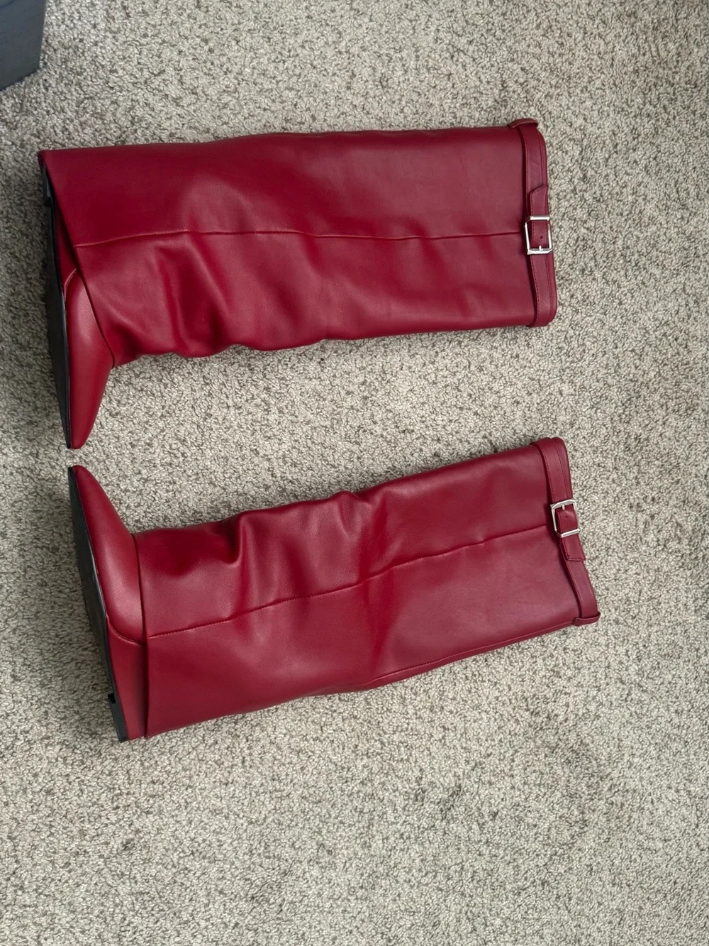 Steve Madden Women's Over-the-Knee Leather Boots - Red